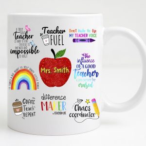 Custom Teacher Ceramic Coffee Mug, Personalized Mug For Teacher, Thank You Teacher Mug, Appreciation Gift For Teacher, Kindergarten Teacher