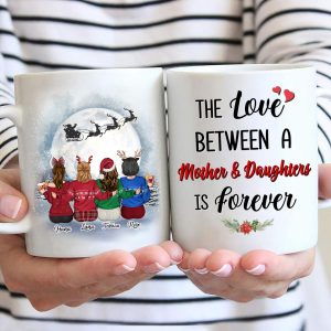 Personalized Christmas The Love Between a mother and Daughter Mug for Mom, Custom Mom and Daughter Ceramic Mug, Best Mom Ever Coffee Mug,