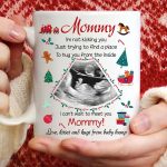 Personalized Gift For Future Mommy To Be Merry Christmas Mug with Sonogram, Mommy first Christmas mug, Custom Christmas mug gift