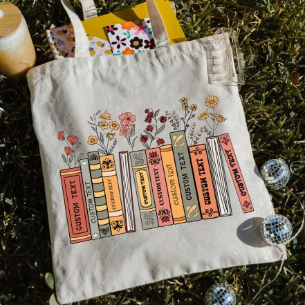 Custom book name Tote Bag for Book Lover