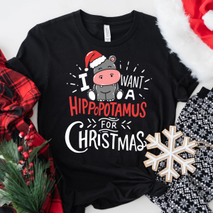 I Want A Hippopotamus For Christmas Shirt, Funny Hippo Ulgy Xmas 2022 Vintage Shirt, Matching Family Holiday Xmas Sweatshirt