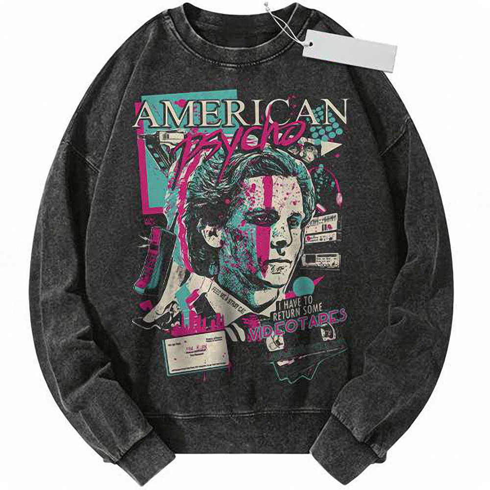 American Psycho Sweatshirt, Halloween Sweatshirt, Horror Movie Sweatshirt, Vintage Sweater