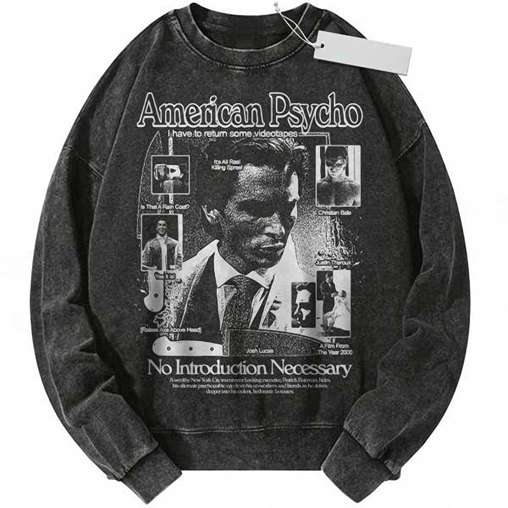 American Psycho Sweatshirt, Halloween Sweatshirt, Horror Sweatshirt, Vintage Sweater