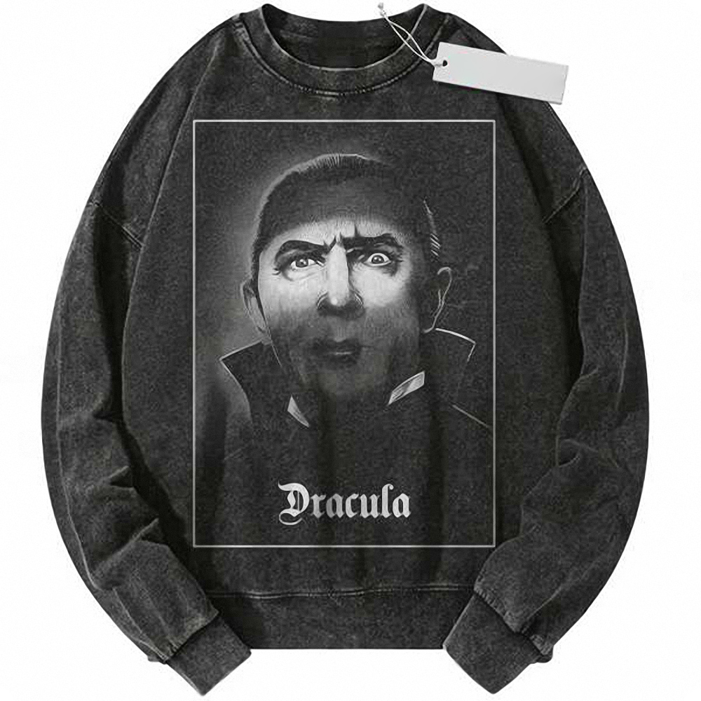 Dracula Sweatshirt, Halloween Sweatshirt, Horror Sweatshirt, Vintage Sweater