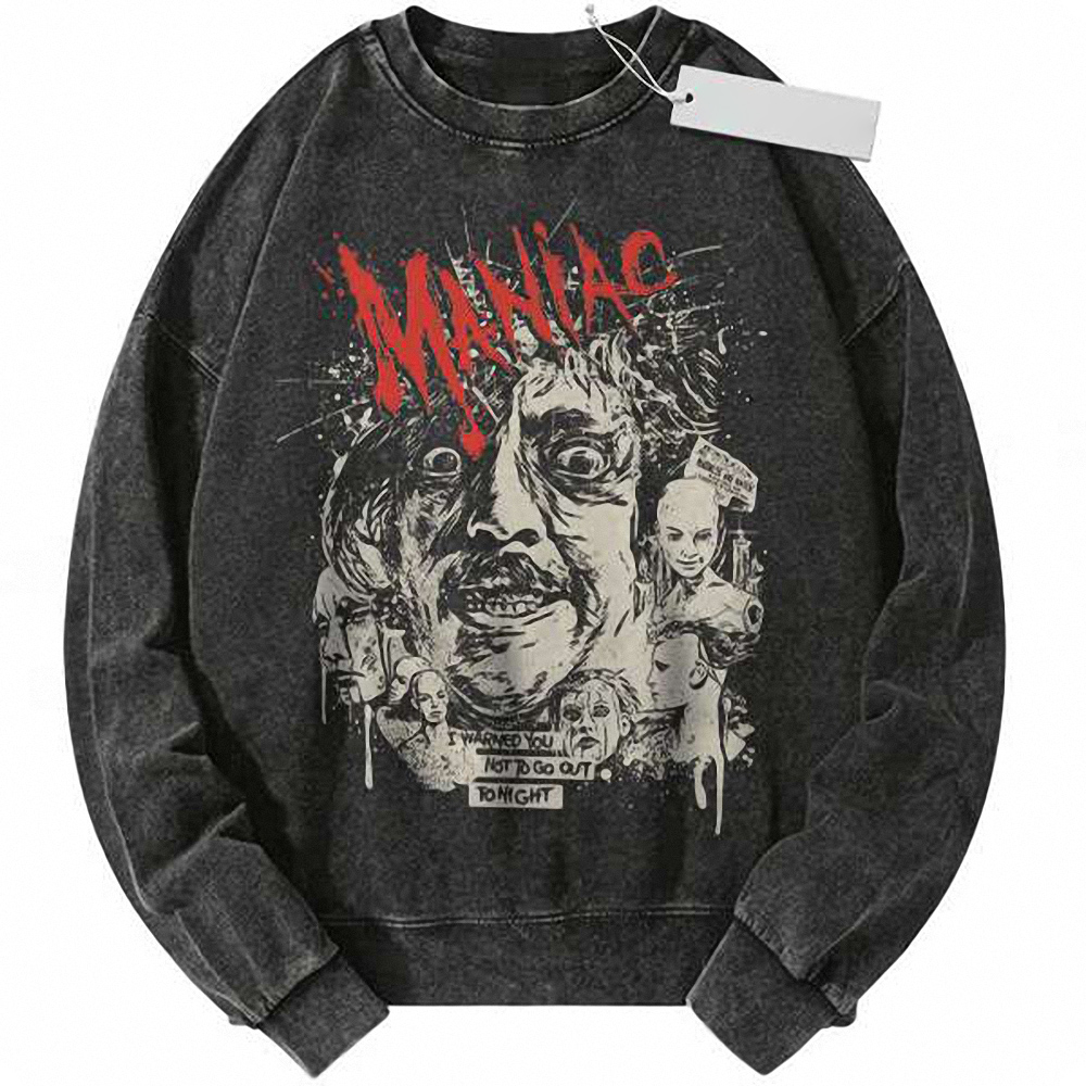 Maniac Sweatshirt, Halloween Sweatshirt, Horror Movie Sweatshirt, Vintage Sweater