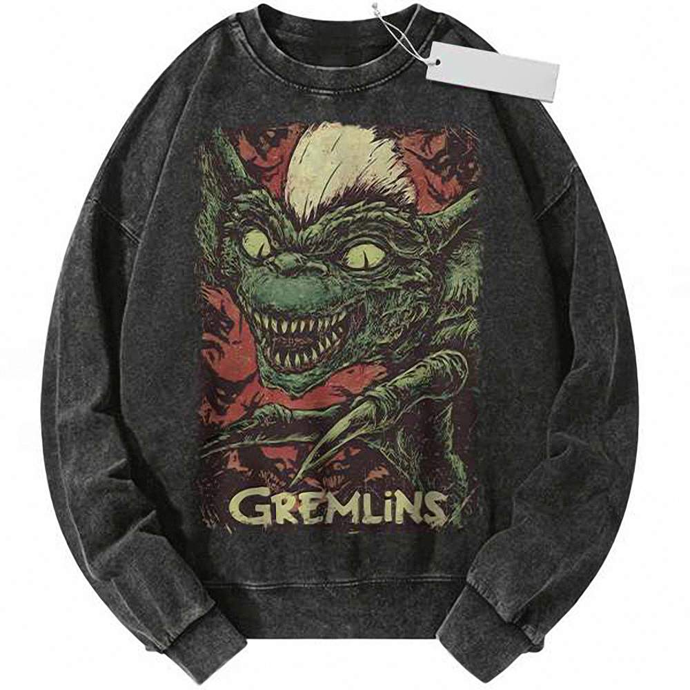 Stripe Sweatshirt, Gremlins Sweatshirt, Halloween Sweatshirt, Horror Sweatshirt, Vintage Sweater